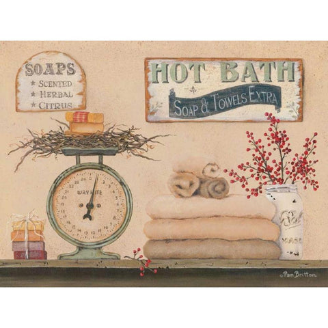 Hot Bath Black Modern Wood Framed Art Print with Double Matting by Britton, Pam