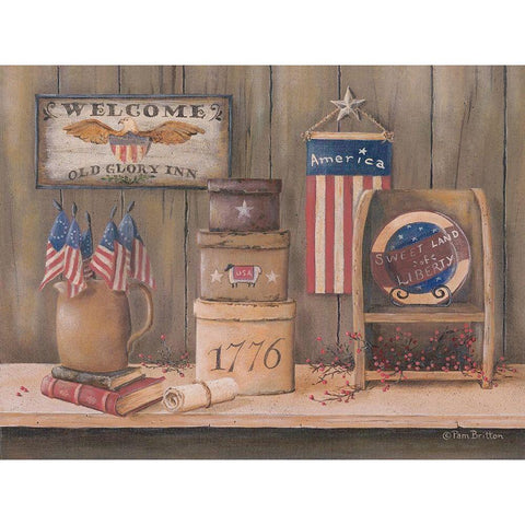 Sweet Land of Liberty Black Modern Wood Framed Art Print by Britton, Pam