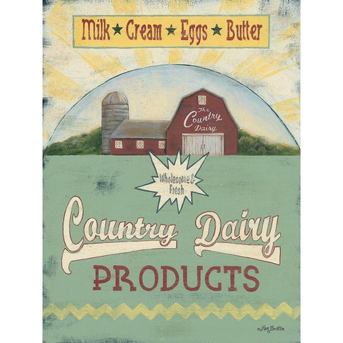 Country Dairy Gold Ornate Wood Framed Art Print with Double Matting by Britton, Pam