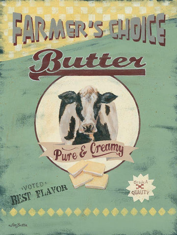 Farmers Choice Butter Black Ornate Wood Framed Art Print with Double Matting by Britton, Pam