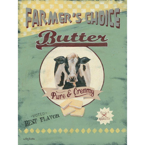 Farmers Choice Butter Gold Ornate Wood Framed Art Print with Double Matting by Britton, Pam