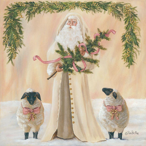A Golden Christmas     Black Modern Wood Framed Art Print with Double Matting by Britton, Pam