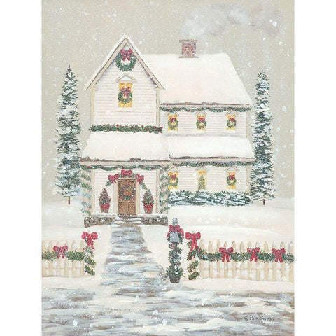 Holiday Home Gold Ornate Wood Framed Art Print with Double Matting by Britton, Pam