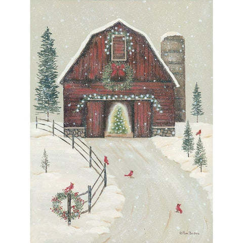 Holiday Barn Black Modern Wood Framed Art Print with Double Matting by Britton, Pam