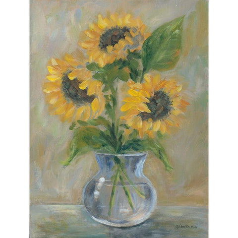 Sunny Bouquet White Modern Wood Framed Art Print by Britton, Pam