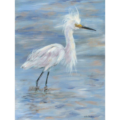 Egret White Modern Wood Framed Art Print by Britton, Pam