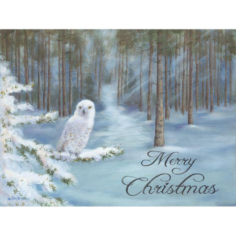 Snowy Owl Gold Ornate Wood Framed Art Print with Double Matting by Britton, Pam