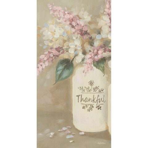 Thankful Flowers Black Modern Wood Framed Art Print with Double Matting by Britton, Pam