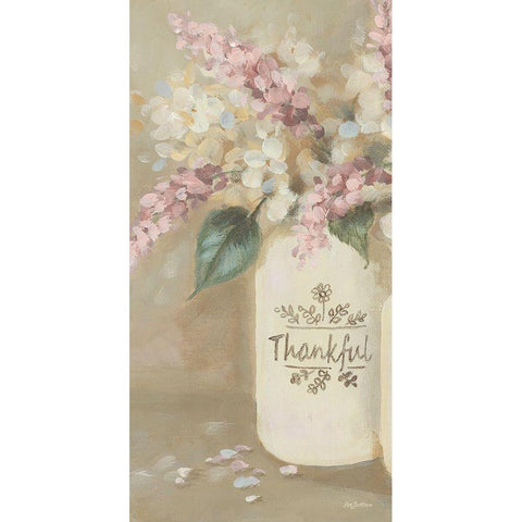 Thankful Flowers Black Modern Wood Framed Art Print by Britton, Pam