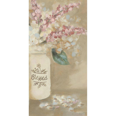 Blessed Flowers Black Modern Wood Framed Art Print with Double Matting by Britton, Pam