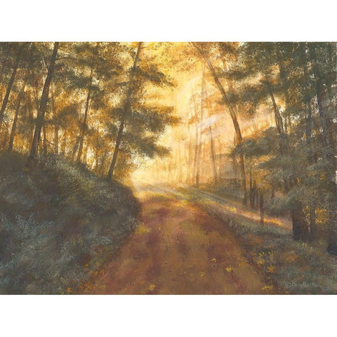 Golden Forest White Modern Wood Framed Art Print by Britton, Pam