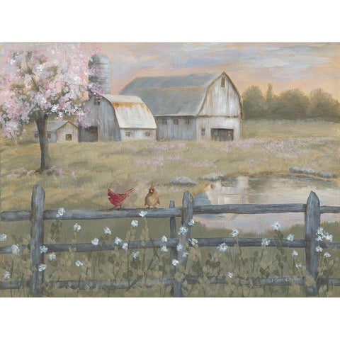 Spring Has Arrived Black Modern Wood Framed Art Print with Double Matting by Britton, Pam