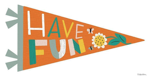 Have Fun Pennant Black Ornate Wood Framed Art Print with Double Matting by Lady Louise Designs