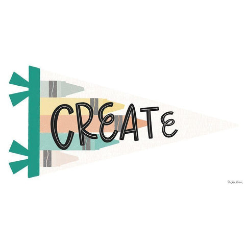 Create Pennant Black Modern Wood Framed Art Print with Double Matting by Lady Louise Designs