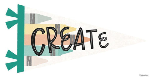 Create Pennant Black Ornate Wood Framed Art Print with Double Matting by Lady Louise Designs