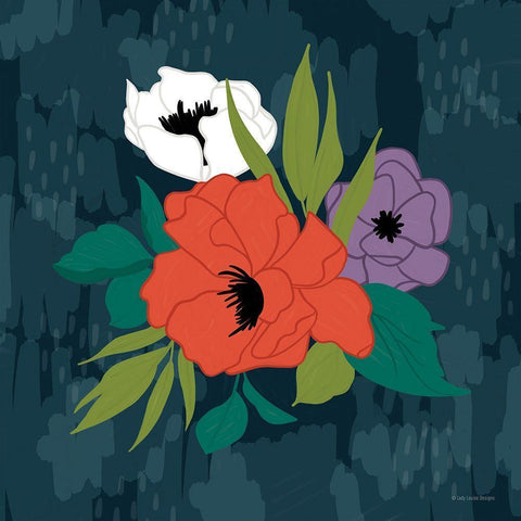 Bright Floral II White Modern Wood Framed Art Print by Lady Louise Designs