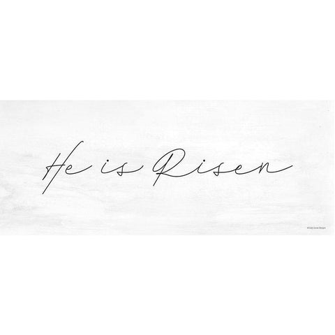 He is Risen White Modern Wood Framed Art Print by Lady Louise Designs