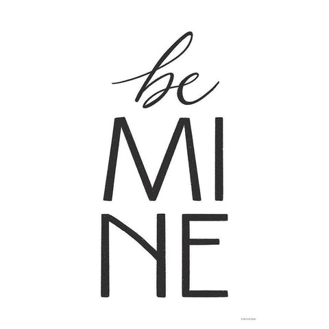 Be Mine Black Modern Wood Framed Art Print with Double Matting by Lady Louise Designs