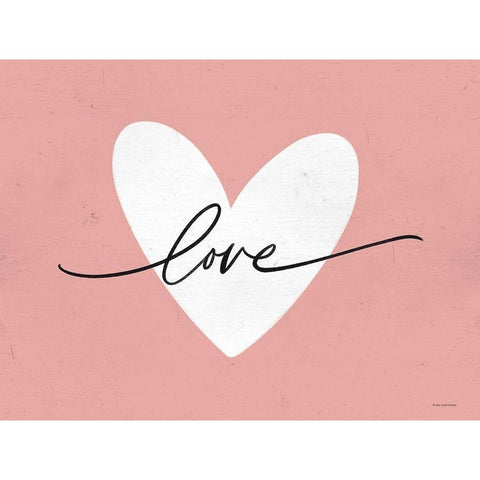 Love Heart Black Modern Wood Framed Art Print with Double Matting by Lady Louise Designs