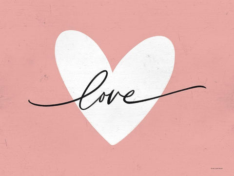 Love Heart Black Ornate Wood Framed Art Print with Double Matting by Lady Louise Designs