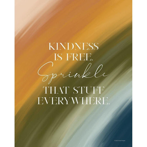 Kindness is Free White Modern Wood Framed Art Print by Lady Louise Designs