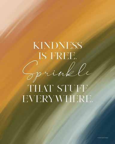 Kindness is Free White Modern Wood Framed Art Print with Double Matting by Lady Louise Designs