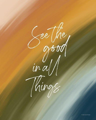 See the Good in All Things White Modern Wood Framed Art Print with Double Matting by Lady Louise Designs