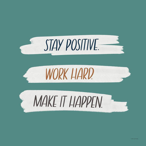 Make It Happen Black Modern Wood Framed Art Print by Lady Louise Designs