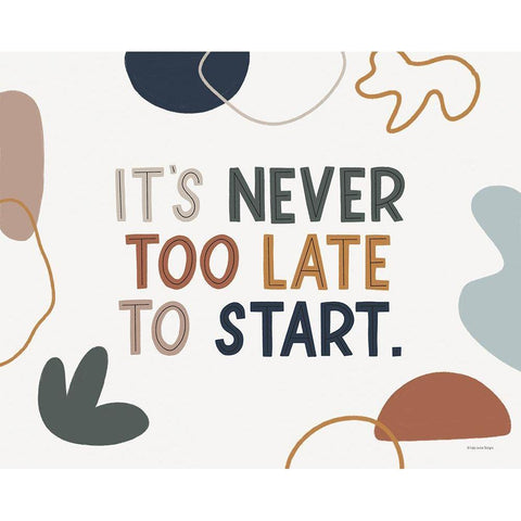 Never Too Late Black Modern Wood Framed Art Print with Double Matting by Lady Louise Designs