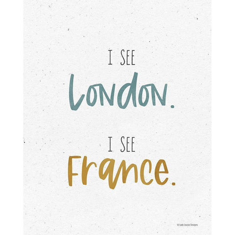 I See London Gold Ornate Wood Framed Art Print with Double Matting by Lady Louise Designs