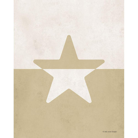 Neutral Nursery Half Star     White Modern Wood Framed Art Print by Lady Louise Designs