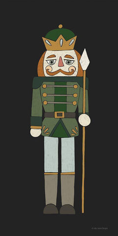 Nutcracker III Black Ornate Wood Framed Art Print with Double Matting by Lady Louise Designs