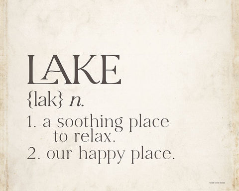 Lake Definition White Modern Wood Framed Art Print with Double Matting by Lady Louise Designs