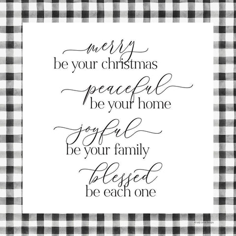 Merry be Your Christmas White Modern Wood Framed Art Print with Double Matting by Lady Louise Designs