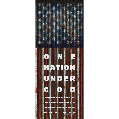 One Nation Under God White Modern Wood Framed Art Print by Jacobs, Cindy