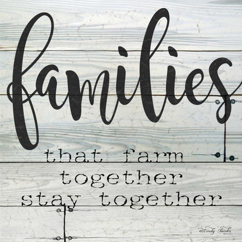 Families that Farm Together - Stay Together Black Modern Wood Framed Art Print with Double Matting by Jacobs, Cindy