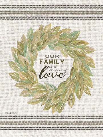 Our Family Wreath Black Ornate Wood Framed Art Print with Double Matting by Jacobs, Cindy