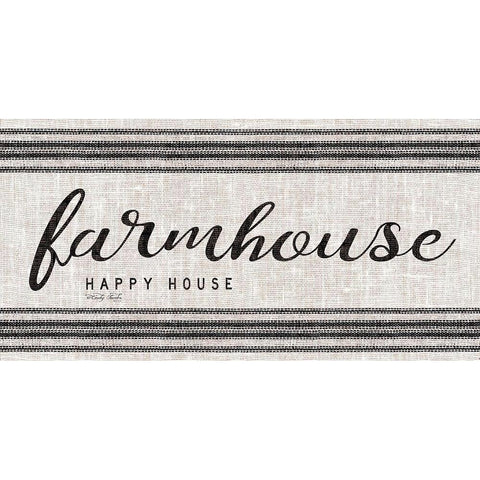 Farmhouse Happy House Gold Ornate Wood Framed Art Print with Double Matting by Jacobs, Cindy