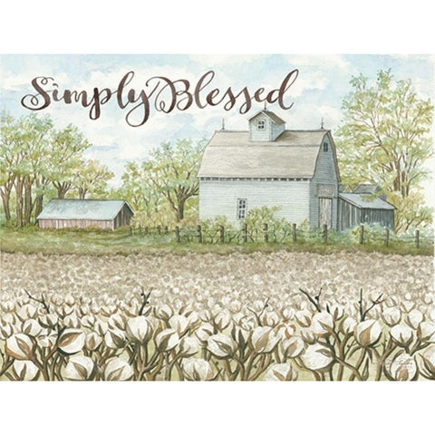 Simply Blessed White Modern Wood Framed Art Print by Jacobs, Cindy