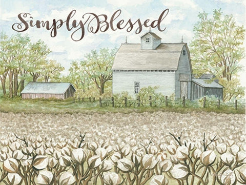 Simply Blessed Black Ornate Wood Framed Art Print with Double Matting by Jacobs, Cindy