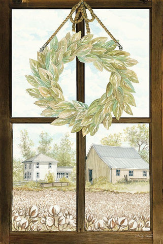 Window View III White Modern Wood Framed Art Print with Double Matting by Jacobs, Cindy