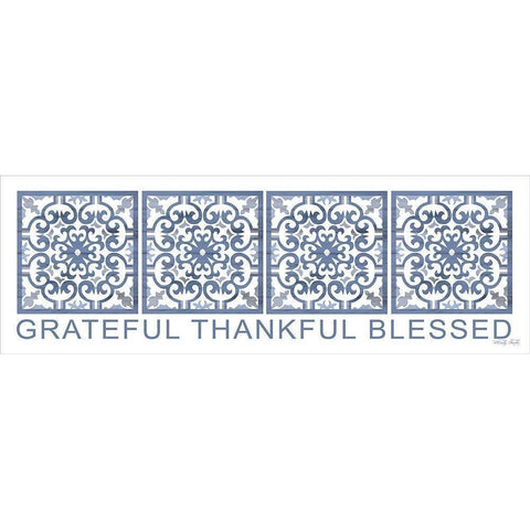 Grateful, Thankful, Blessed Black Modern Wood Framed Art Print with Double Matting by Jacobs, Cindy