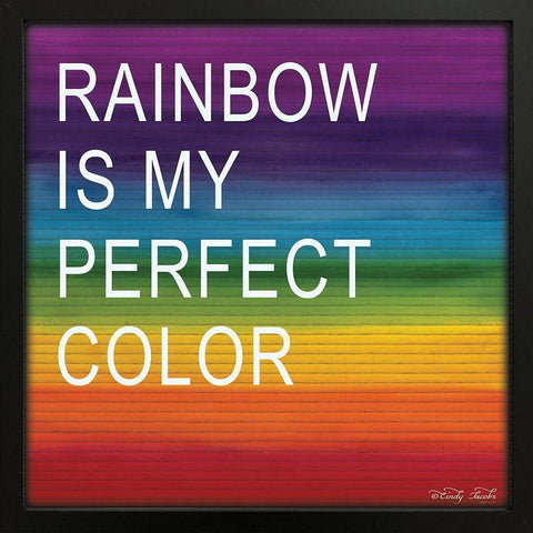 Rainbow is My Perfect Color White Modern Wood Framed Art Print by Jacobs, Cindy