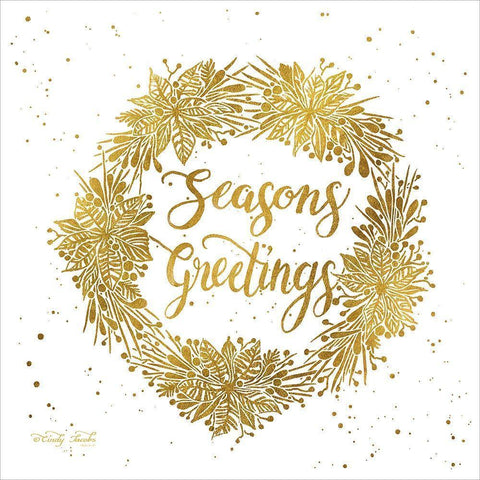 Seasons Greetings   White Modern Wood Framed Art Print by Jacobs, Cindy