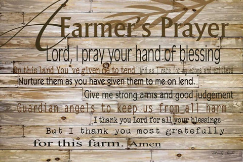 A Farmers Prayer Black Ornate Wood Framed Art Print with Double Matting by Jacobs, Cindy