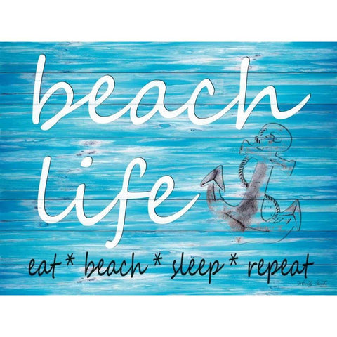 Beach Life Black Modern Wood Framed Art Print with Double Matting by Jacobs, Cindy
