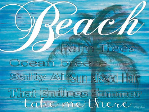 Beach - Take Me There Black Ornate Wood Framed Art Print with Double Matting by Jacobs, Cindy