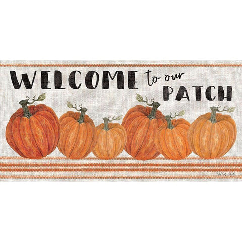 Welcome to Our Pumpkin Patch White Modern Wood Framed Art Print by Jacobs, Cindy