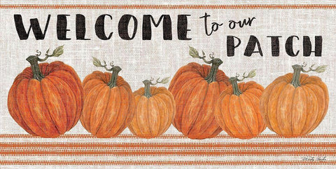 Welcome to Our Pumpkin Patch Black Ornate Wood Framed Art Print with Double Matting by Jacobs, Cindy