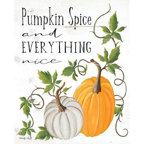 Pumpkin Spice and Everything Nice White Modern Wood Framed Art Print by Jacobs, Cindy